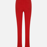 Gia Trousers with Zipper Detail in Red
