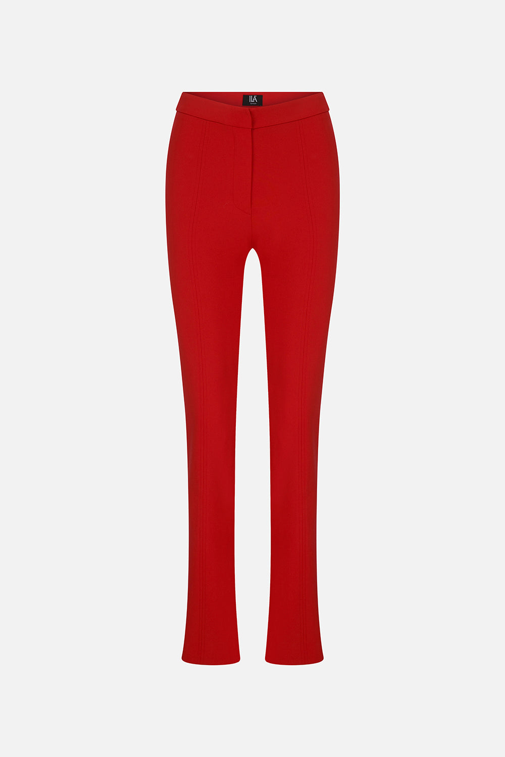 Gia Trousers with Zipper Detail in Red