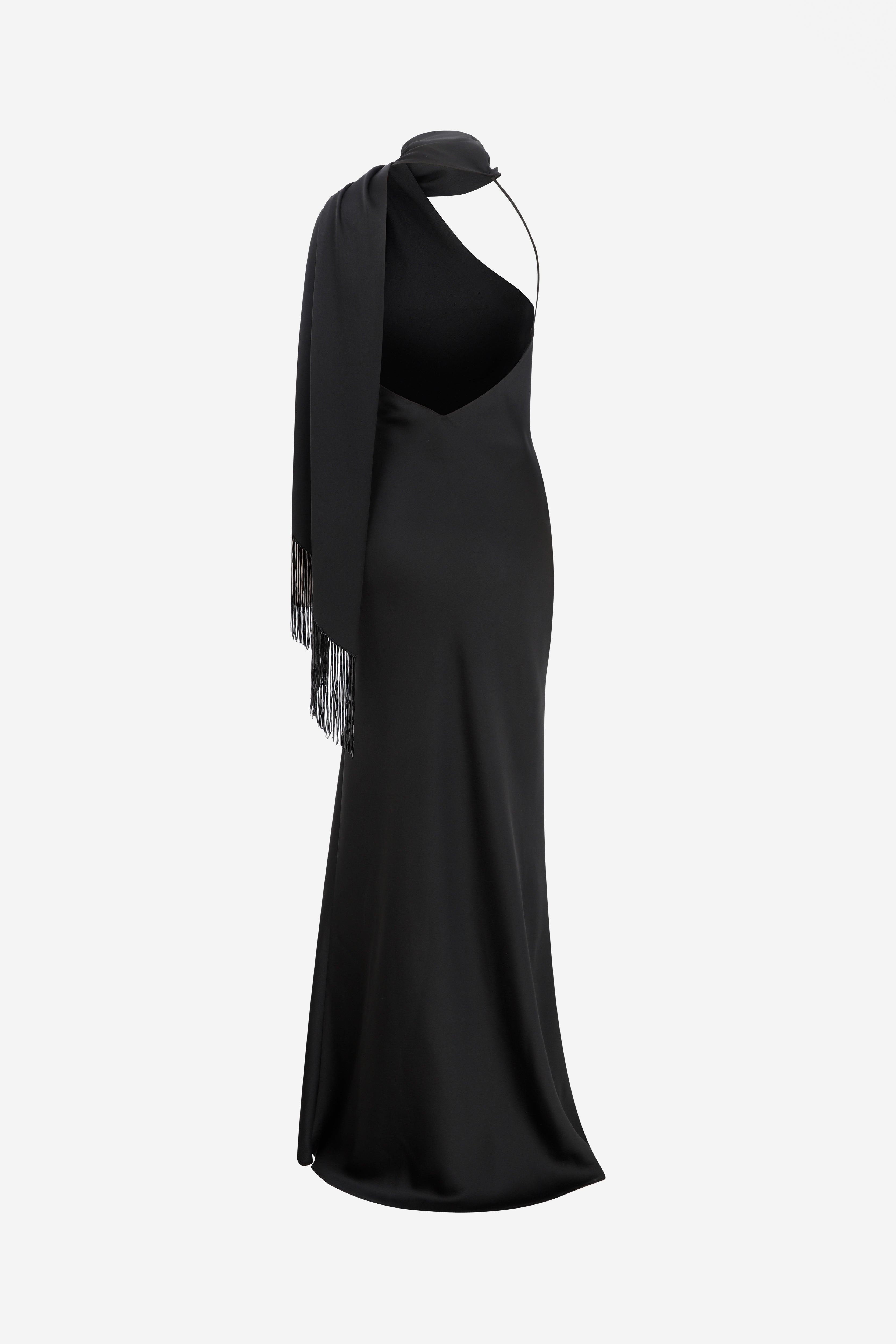 Brice-One Shoulder Satin Maxi Dress in Black ILA Official Brice-One Shoulder Satin Maxi Dress in Black ILA Official
