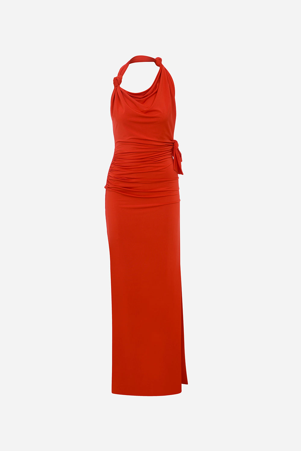 Harper-Asymmetrical Cowl-Neck Open-Back Jersey Maxi Dress in Red ILA Official Harper-Asymmetrical Cowl-Neck Open-Back Jersey Maxi Dress in Red ILA Official