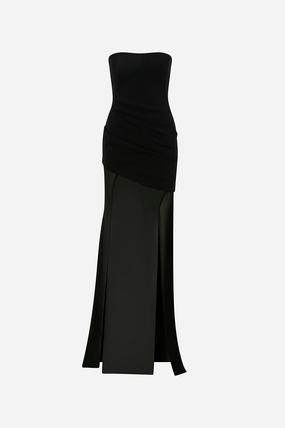 Ashley-Two-Piece Maxi Dress With Pleated Top And Chiffon Skirt – ILA Official