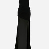 Ashley-Two-Piece Maxi Dress With Pleated Top And Chiffon Skirt