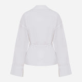 Lee-Draped Poplin Shirt With Accessory Detail in White