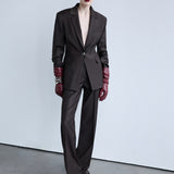 Mono - Constructed Wool Blazer in Brown