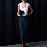 Lilou - U Neck Corset Detailed Tank Top in White