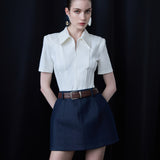 Jane - Constructed Mini Denim Skirt