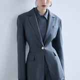 Mono - Constructed Wool Blazer in Grey