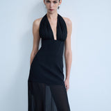 Mel - Corset Detailed Chiffon Dress