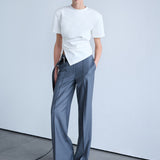 Lilia - Draped T-Shirt With Shoulder Pads in White