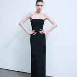 Camille - Strapless Tuxedo Maxi Dress