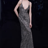 Gia - V Neck Sequin Maxi Dress