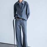 Syvie - Regular Fit Wool Trousers in Grey