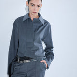 Liane - Wool Shirt in Grey