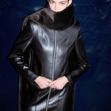 Elise - Leather Mini Skirt with Big Pockets