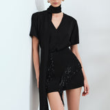 Coco - Beaded Fringe Detailed Mini Skirt