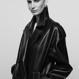 Joey - Leather Trench Jacket