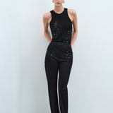 Erica - Trousers With Applique Detail in Black