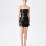 Vivian - Strapless Mini Sequin Dress With Hand Stitched Mirrors
