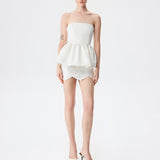 Rosa - Rose Textured Mini Skirt