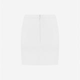 Janine - Front Slit Mini Skirt in White