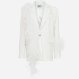 Lily - Oversized Blazer With Feathers