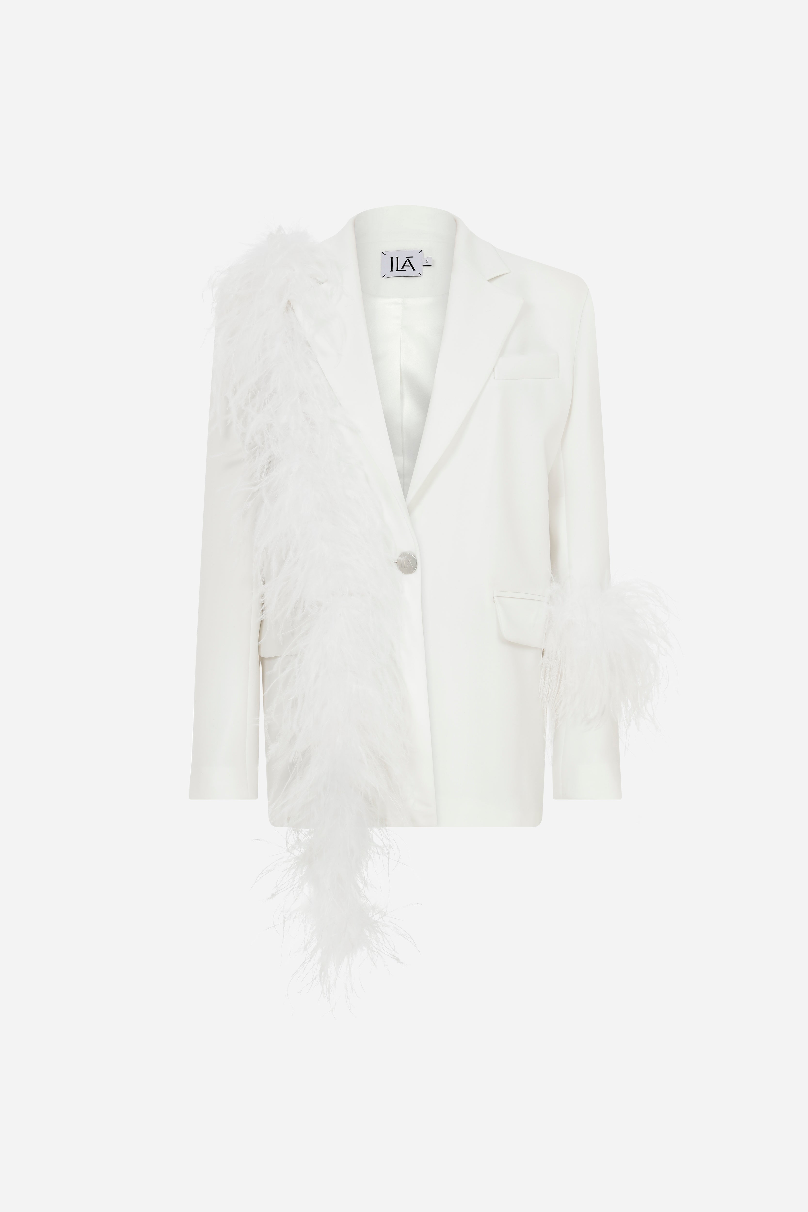 Lily - Oversized Blazer With Feathers