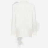 Lily - Oversized Blazer With Feathers