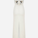 Grace - Strapless Midi Dress With Hand Stitched Mirrors