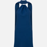 Solea-Open-Back Linen Mini Dress With Accessory Detail