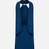 Solea-Open-Back Linen Mini Dress With Accessory Detail