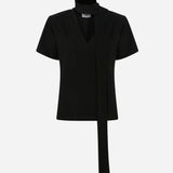 Lola - V Neck T-Shirt With Shawl Detail