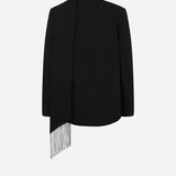 Roxy - Boxy Blazer With Beaded Fringe Detailed Shawl