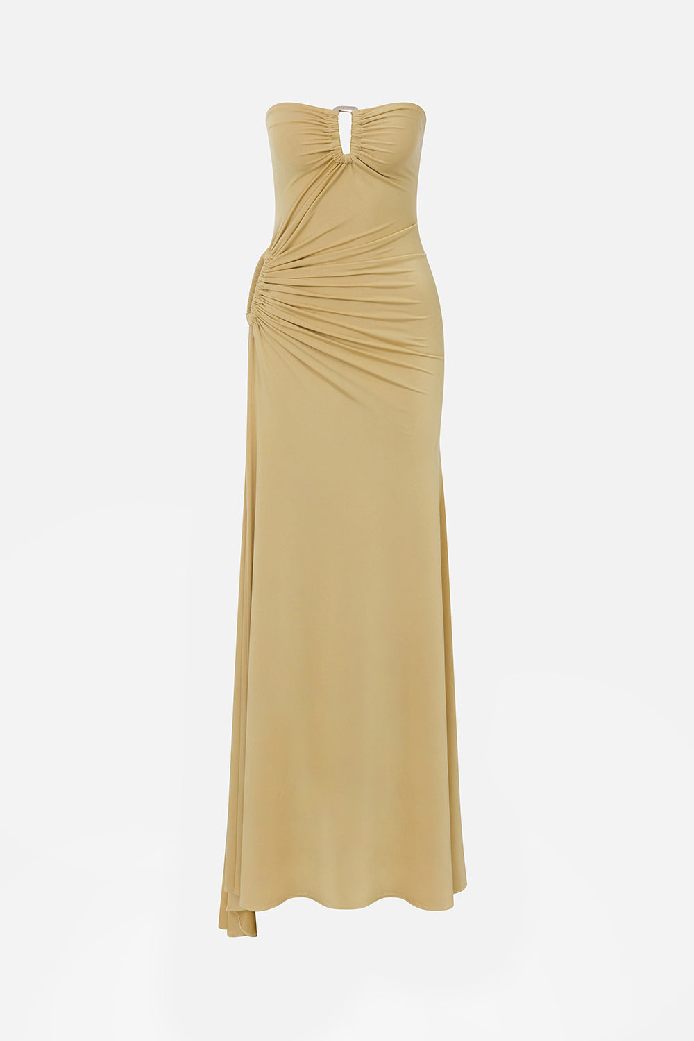 Clara-Strapless Jersey Maxi Dress With Ruhed Tail And Multiple Buckle ILA Official Clara-Strapless Jersey Maxi Dress With Ruhed Tail And Multiple Buckle ILA Official