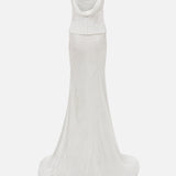 Margo-Cowl-Neck Jacquard Maxi Dress With Corset Belt