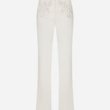 Erica - Trousers With Applique Detail in White