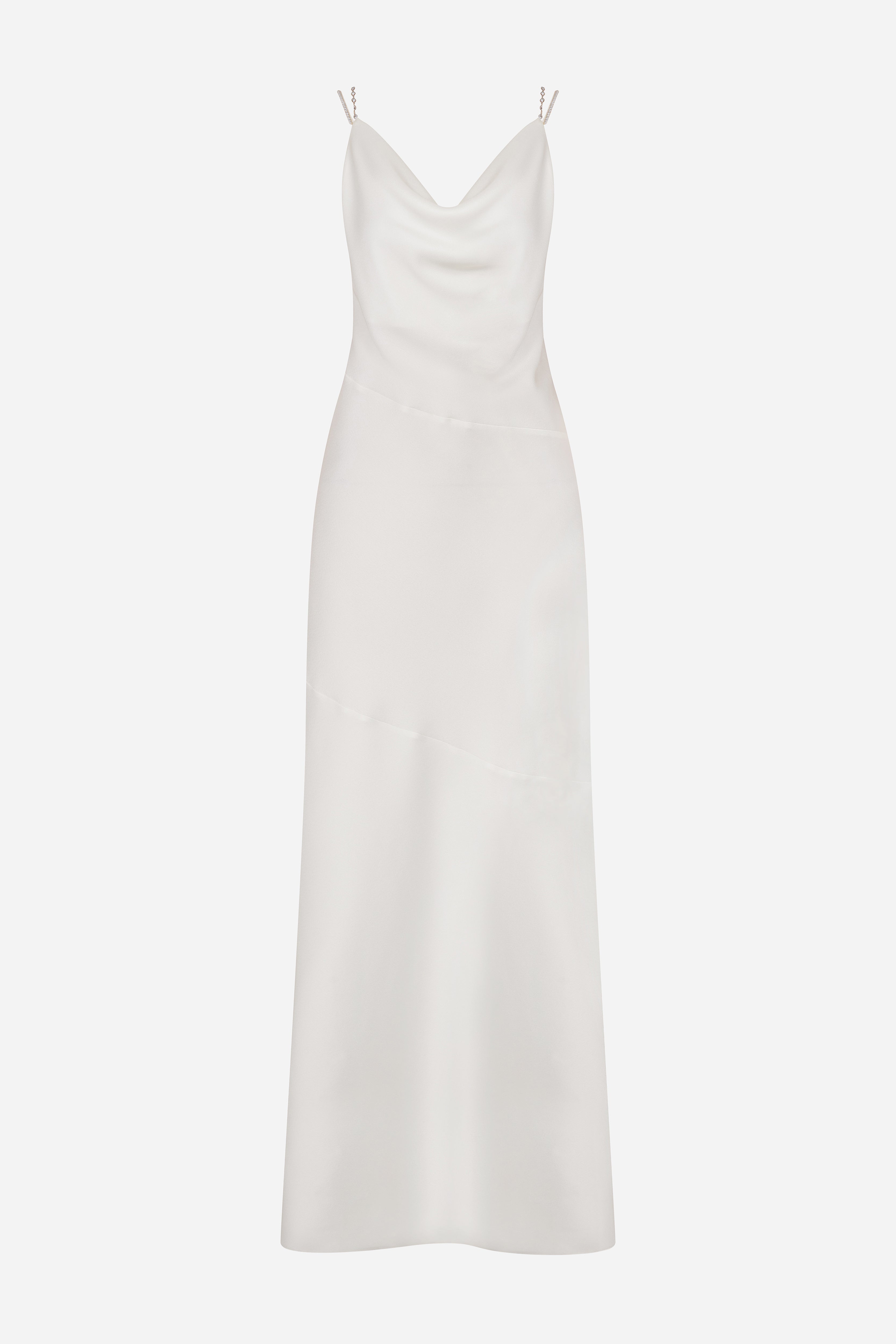 white silk dress cowl neck Silk Cowl Neck Slip Dress, White Small / White