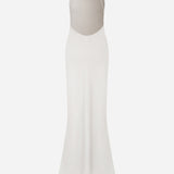 Venus - Choker Detailed Backless Satin Maxi Dress
