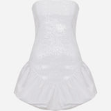 Lana - Strapless Sequin Mini Dress with Voluminous Hem