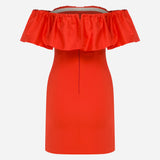 Sarah - Voluminous Strapless Mini Dress in Red