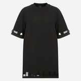 Patsy - Oversize Tshirt With Hand Stitched Mirrors in Black