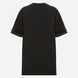 Patsy - Oversize Tshirt With Hand Stitched Mirrors in Black