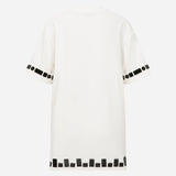 Patsy - Oversize Tshirt With Hand Stitched Mirrors in White