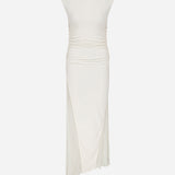 Marissa - Halter Neck Jersey Dress With Crushed Chiffon Details