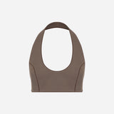 Katie - U Neck Satin Tank Top in Mink