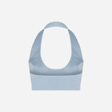 Katie - U Neck Satin Tank Top in Blue