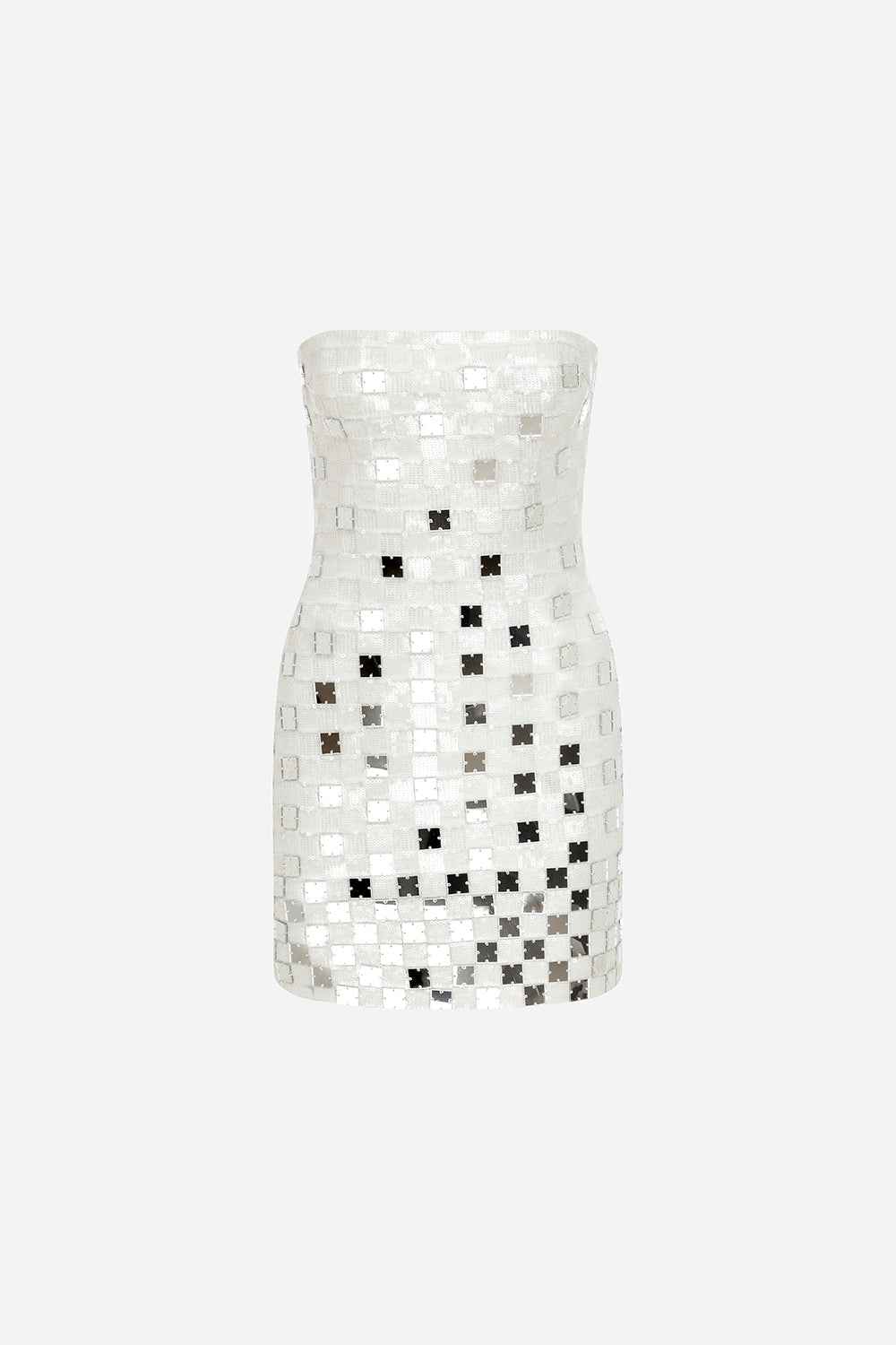 Vivian - Strapless Mini Sequin Dress With Hand Stitched Mirrors