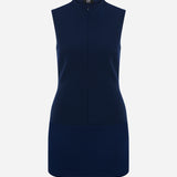 Lea - Mini Dress With Satin Detail in Navy Blue