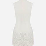 Nadia - Mini Dress with Sequin Detail in White
