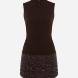 Nadia - Mini Dress with Sequin Detail in Brown