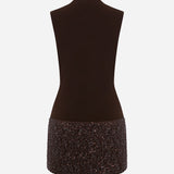 Nadia - Mini Dress with Sequin Detail in Brown